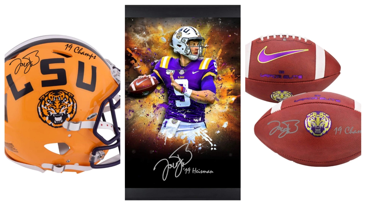 The Joe Burrow LSU autographed collectibles have arrived