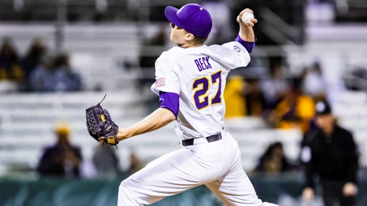 LSU baseball honors pitcher Matthew Beck with its honored No. 8 jersey
