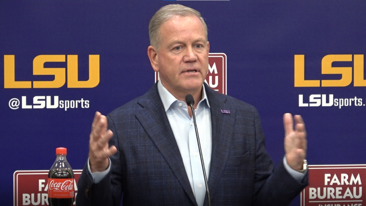 WATCH: LSU Brian Kelly Recap Alabama Win, Previews Arkansas | TigerBait.com