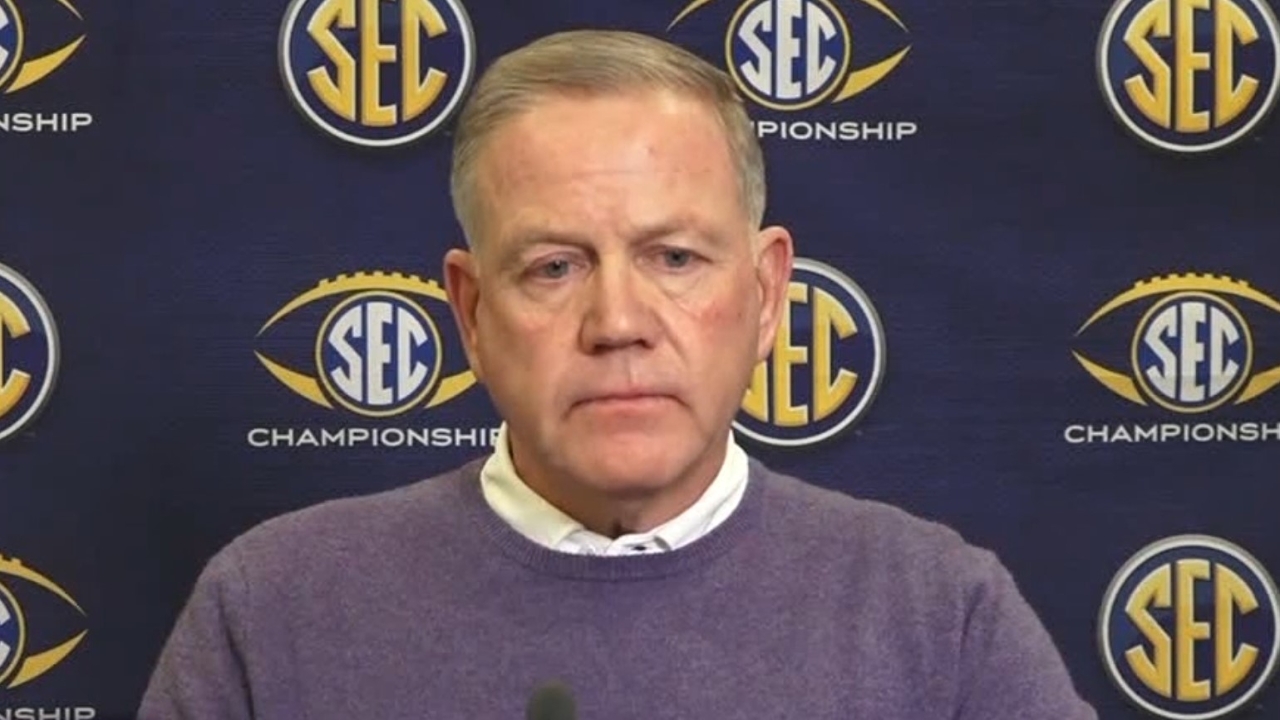 WATCH: LSU Brian Kelly SEC Championship Press Conference, Talks UGA ...