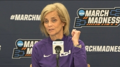 WATCH: LSU Kim Mulkey previews game with Michigan in NCAA second round