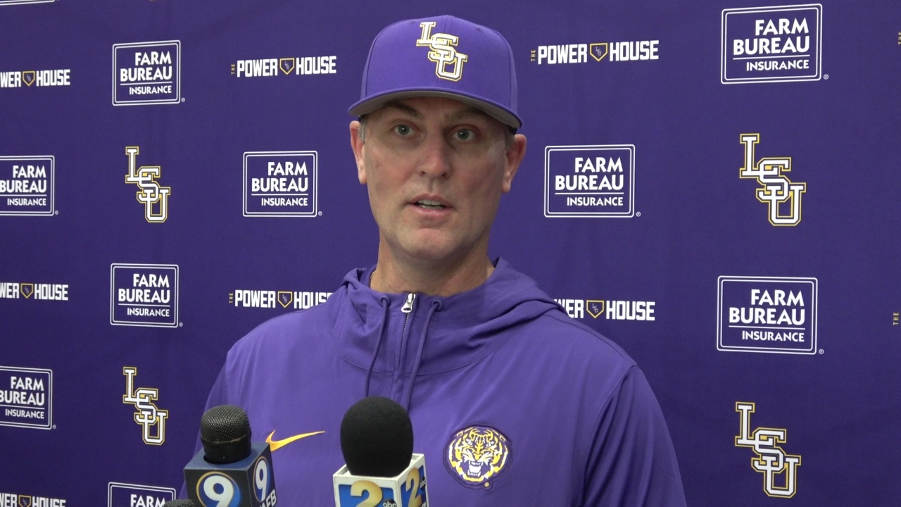 WATCH LSU pitching coach Nate Yeskie interview