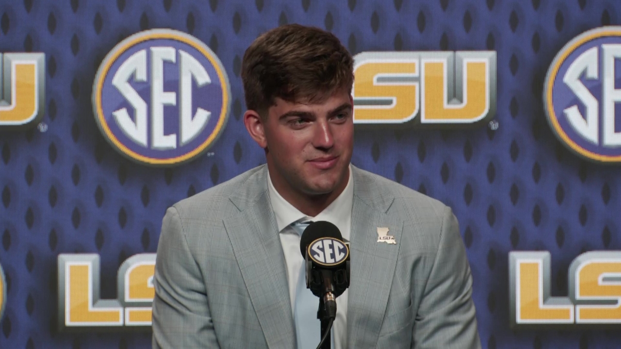 Watch Lsu Qb Garrett Nussmeier At Sec Football Media Days 2024