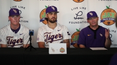 WATCH: LSU Jay Johnson WIN over Notre Dame postgame