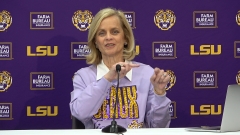 WATCH: LSU Kim Mulkey talks NCAA Tournament bracket press conference