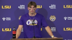 WATCH: Sam Leavitt reacts after throwing 4 TDs in LSU's 31-0 rout of Mississippi State